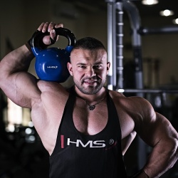 Gantera kettlebell HMS KNV 4 KG, Albastru - Img 4