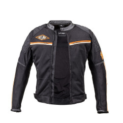 Geaca Moto Barbati W-TEC 2Stripe Negru/Bej/Orange - Img 2