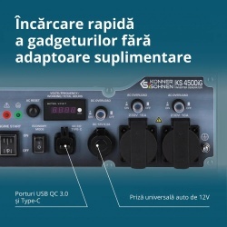 Generator de curent 4.5 kW inverter - HIBRID (GPL + benzina) - insonorizat - Konner & Sohnen - KS-4500iG - Img 4
