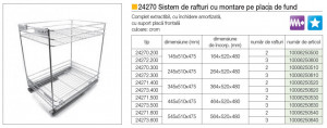 Grile metalice 24273.400 raft extract. 3 părți mont. pe lat. de fund 345x510x475 mm, crom - Img 2