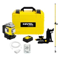 Nivelă laser 3D cu linie albastră Nivel System CLx3B cu tijă de ancorare LP36