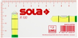 Nivelă sticla acrilica ( Boloboc ) pentru electricieni R100, 2 bule, 10cm - Sola-01622101 - Img 3