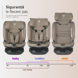 Scaun auto rotativ iSize Coccolle Velsa Taupe brown - Img 3