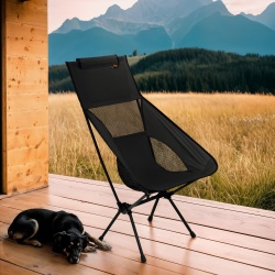 Scaun pliabil camping Nils Camp NC3321 ULTRA LIGHT, Negru - Img 3