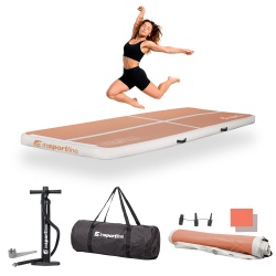 Saltea gimnastica gonflabila inSPORTline Airstunt 400 x 100 x 10 cm, Mocha Mousse