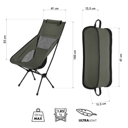 Scaun pliabil camping Nils Camping NC3322 ULTRA LIGHT, Albastru �nchis - Img 4