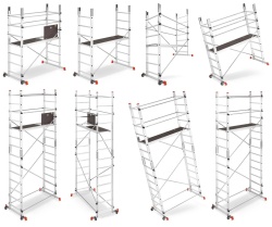 Schela aluminiu mobila 2x2(m), inaltime de lucru 4,7m, platforma 1,6x0,45(m), max. 150kg - CNO-SME-ADDY5M - Img 3