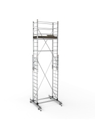 Schela mobila aluminiu telescopica 2x3,5(m), inaltime lucru 7 metri, o platforma 1,6x0,6(m), max 200kg/mp - CNO-SME-MEGA7