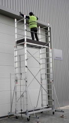 Schela mobila aluminiu telescopica 2x3(m), inaltime lucru 6 metri, o platforma 1,6x0,6(m), max 200kg/mp - CNO-SME-MEGA6 - Img 4