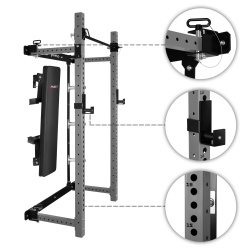 Aparat multifunctional POWER RACK HMS KLT34, Rosu - Img 3