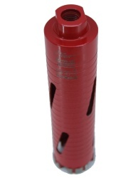 Carota diamantata Super PREMIUM ø48mm x 180mm x M16 pentru gaurire Beton armat, Zidarie, Granit - DXQZ.REDCORE.48 - Img 4