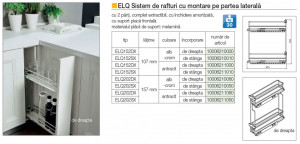 ELQ Sistem de rafturi cu montare pe partea laterală