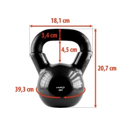 Gantera kettlebell HMS KNV 4 KG, Albastru - Img 3