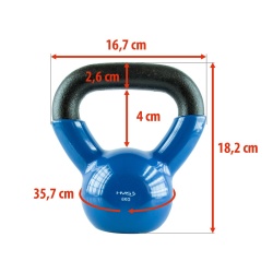 Gantera kettlebell HMS KNV 4 KG, Albastru - Img 2