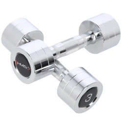 SET CHROMED DUMBBELLS CHD 2 x 1 - 8 KG (72 KG) + RACK STR36 HMS - Img 9