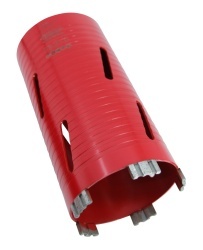 Carota diamantata Super PREMIUM ø102mm x 180mm x M16 pentru gaurire Beton armat, Zidarie, Granit - DXQZ.REDCORE.102 - Img 7