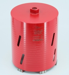 Carota diamantata Super PREMIUM ø162mm x 180mm x M16 pentru gaurire Beton armat, Zidarie, Granit - DXQZ.REDCORE.162 - Img 3