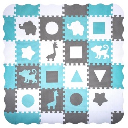 Foam Puzzle Playmat w/ Playpen inSPORTline Burgino 30 x 30 x 1 cm, 36 Pieces - Img 3