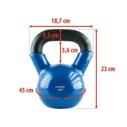 Gantera kettlebell HMS KNV 4 KG, Albastru - Img 3