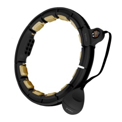 HHM13 NEW HULA HOOP BLACK/GOLD MAGNETIC WITH WEIGHT + COUNTER HMS - Img 1