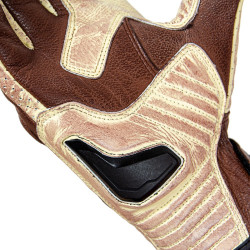 Manusi Moto Piele W-TEC Retro Maro/Bej - Img 2
