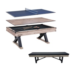 Masa dMasa biliard 3-in-1 inSPORTline Residento cu banca inclusa - lemn deschis