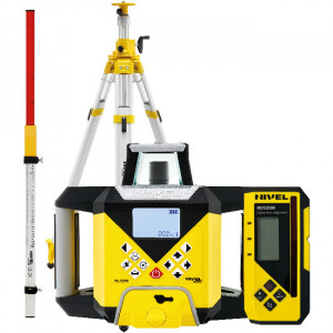 Pachet nivelă laser rotativă Nivel System NL720R Digital, cu senzor digital RD500G, pantă manuală X și Y, autoaliniere, , trepied SJJ32, stadie LS35