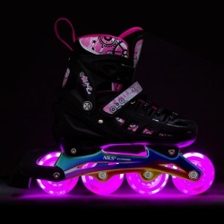Role Reglabile 4in1 Nils Extreme LED NH10905-Roz curcubeu - Img 2