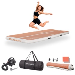 Saltea gimnastica gonflabila inSPORTline Airstunt 400 x 100 x 10 cm, Mocha Mousse
