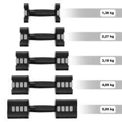 Set gantere reglabile HMS HL02 2 x 5 KG, negru - Img 9