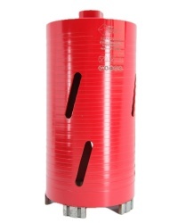 Carota diamantata Super PREMIUM ø102mm x 180mm x M16 pentru gaurire Beton armat, Zidarie, Granit - DXQZ.REDCORE.102 - Img 3