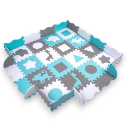 Foam Puzzle Playmat w/ Playpen inSPORTline Burgino 30 x 30 x 1 cm, 36 Pieces - Img 1