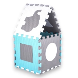 Foam Puzzle Playmat w/ Playpen inSPORTline Burgino 30 x 30 x 1 cm, 36 Pieces - Img 4