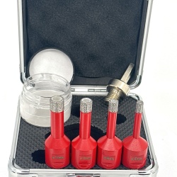 Set carote diamantate pt. gresie portelanata & piatra - diam. 6, 8, 10, 12 mm Profesional Standard - DXDY.REDrill.MiniSet - Img 2