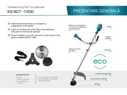 Trimmer de grădină 1.4kW, 420mm - Konner & Sohnen - KS BCT-1400 - Img 2
