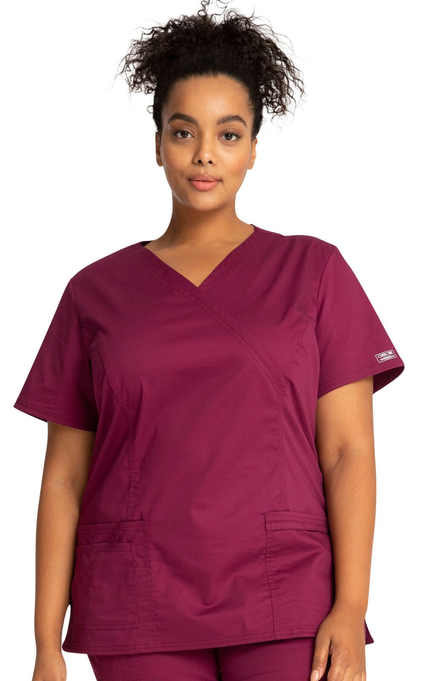 Halat Medical - Cherokee WorkWear - Mock Wrap Core Stretch | Wine
