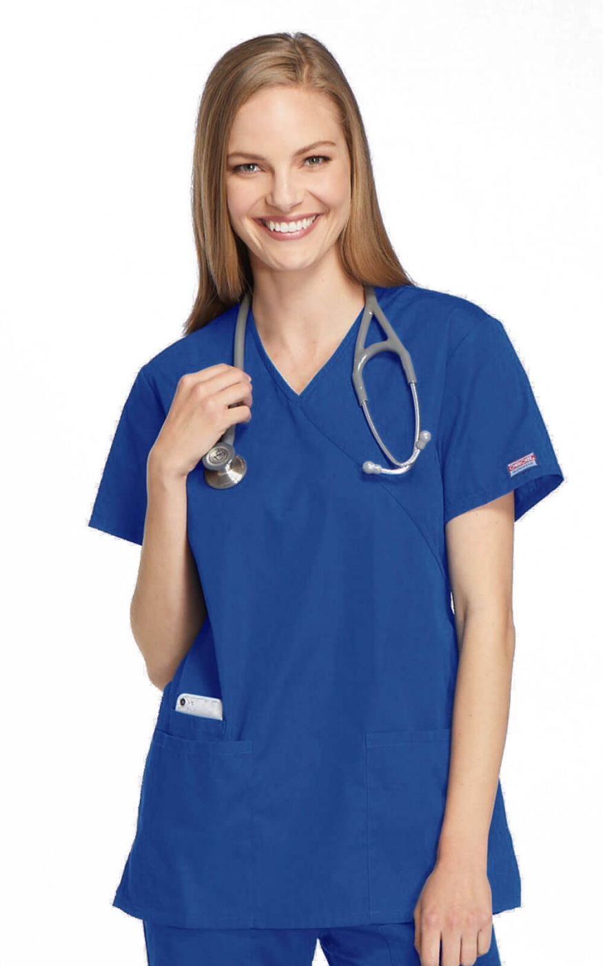 Halat Medical Ckerokee Tunica Mock Wrap Royal