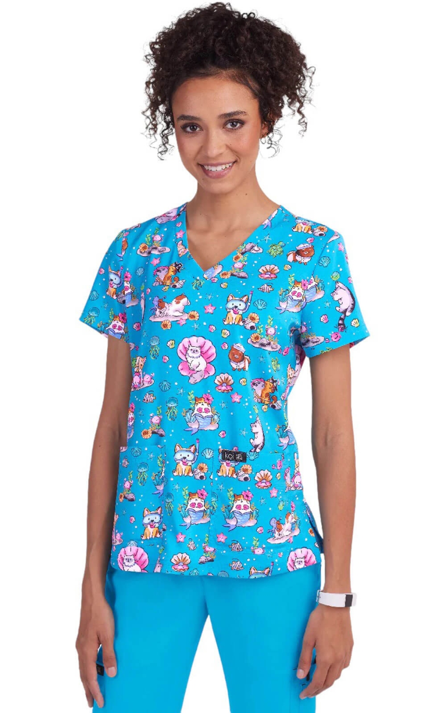 Bluză Medicală Damă Koi Happiness Leslie - Basics | Critters Under the Sea