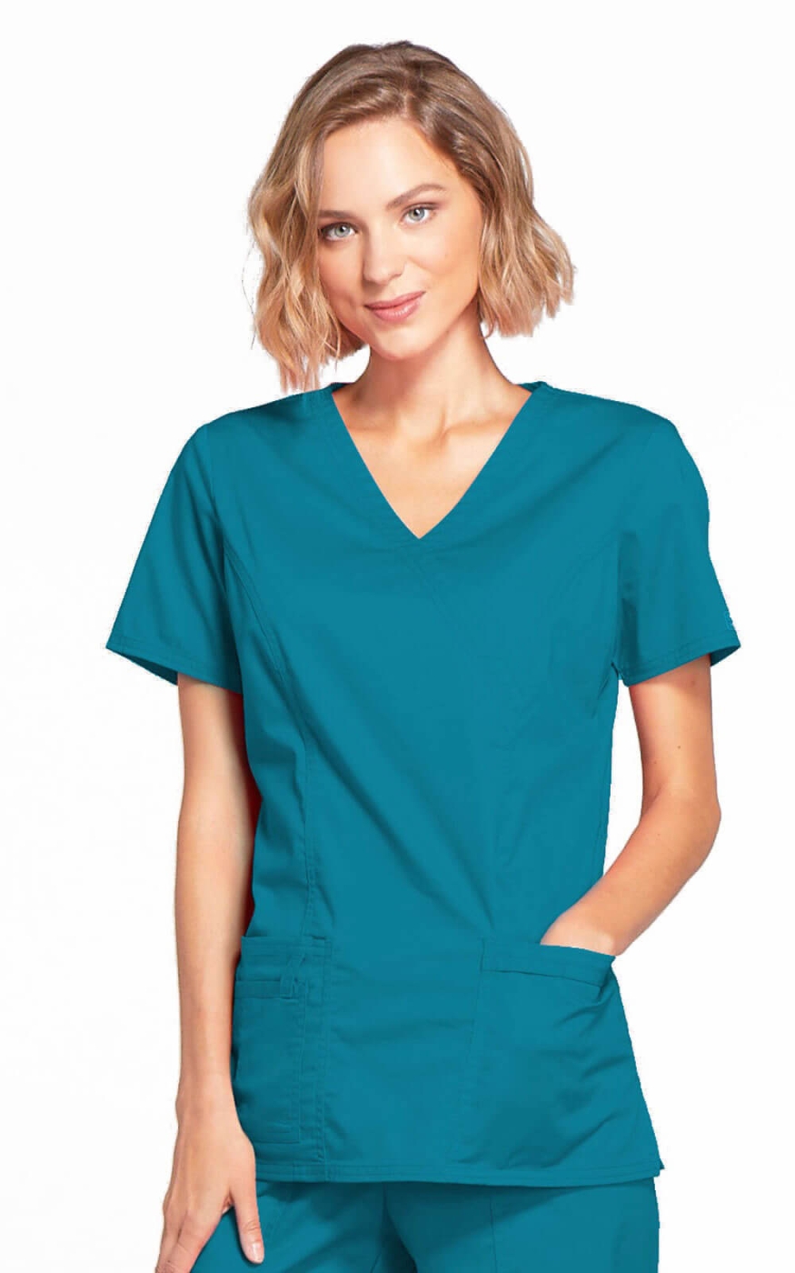 Halat Medical - Cherokee WorkWear - Mock Wrap Core Stretch | Carribbean