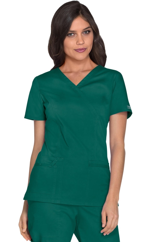 Halat Medical - Cherokee WorkWear - Mock Wrap Core Stretch | Hunter Green