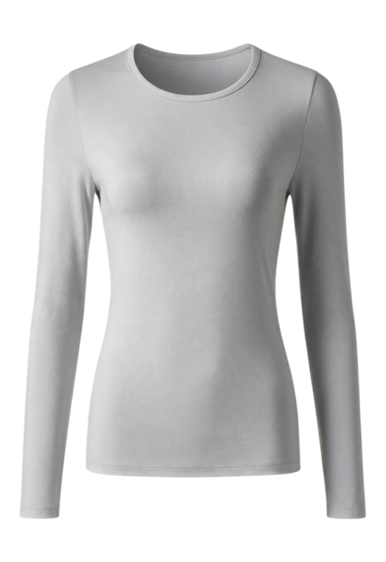 Bluză cu Mânecă Lungă Koi Happiness - Tender Tee | Soft Grey