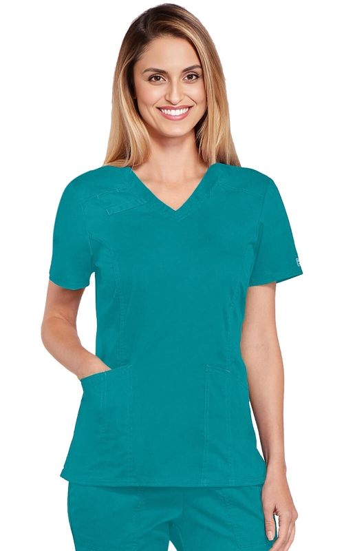 Halat Medical Cambrat pentru Femei Teal Blue | Cherokee WorkWear Core Stretch