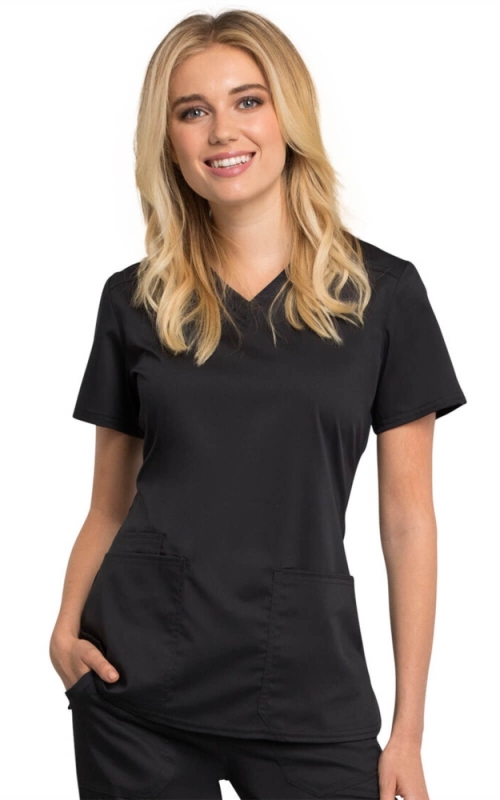 MEDI DAY DREAM SHEER SHIRT ブラック Halat Medical Cambrat pentru Femei Negru | Cherokee WorkWear