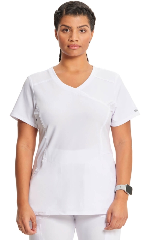 Halat medical antimicrobian Cherokee PROTX2® Mock Wrap - Infinity | Alb