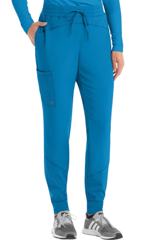 Pantaloni Medicali Jogger cu Talie Medie Boost - Wave Blue | Barco One
