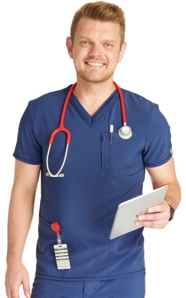 Halat Medical Antimicrobian Bărbătesc PROTX2® - Navy | Cherokee - Img 1