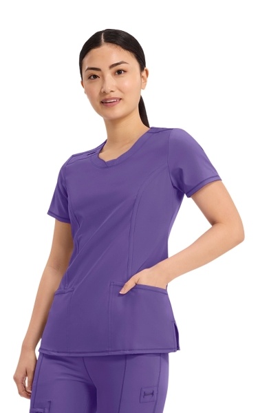 Halat Medical Antimicrobian Cherokee PROTX2® cu Decolteu Rotund - Infinity | Pretty n Purple - Img 7