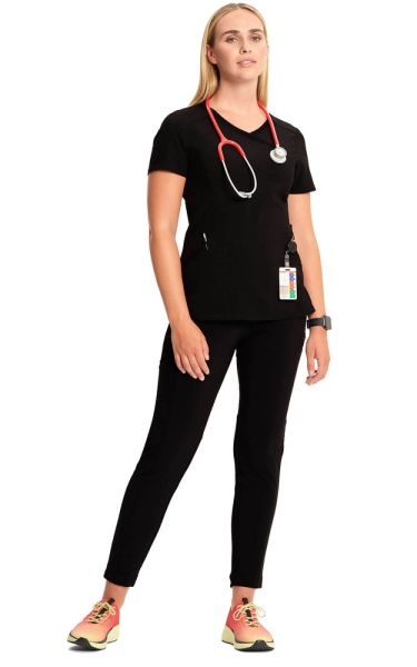 Halat medical antimicrobian Cherokee PROTX2® Mock Wrap - Infinity | Black - Img 2