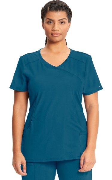 Halat medical antimicrobian Cherokee PROTX2® Mock Wrap - Infinity | Carribbean Blue - Img 1