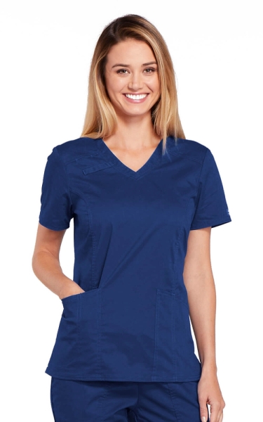Halat Medical Cambrat pentru Femei Navy | Cherokee WorkWear Core Stretch - Img 1